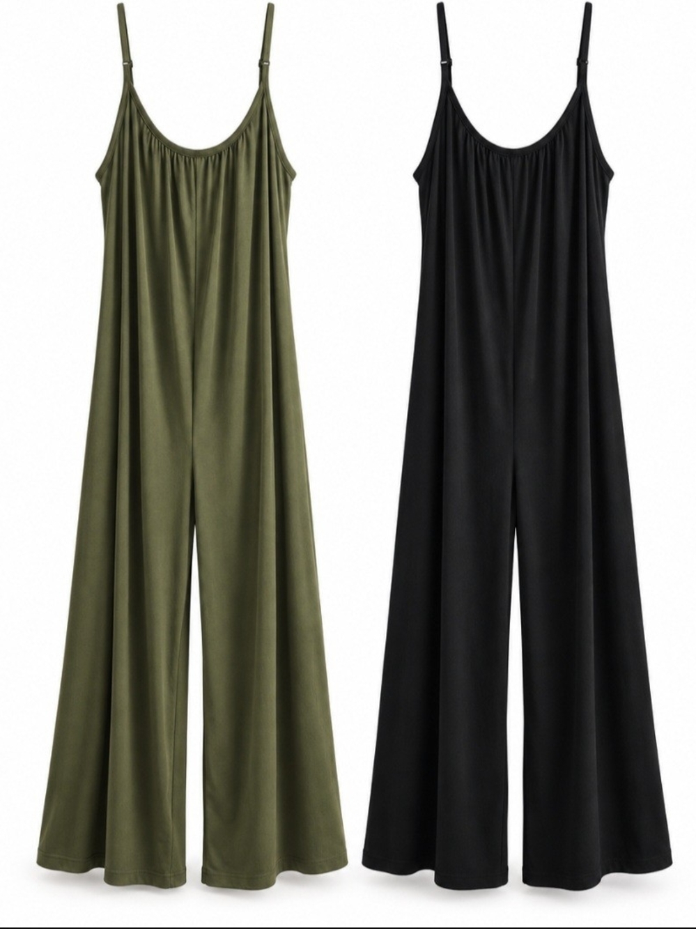 Dokotoo 2-Piece Wide Leg Jumpsuit Bundle Black Green Size Medium